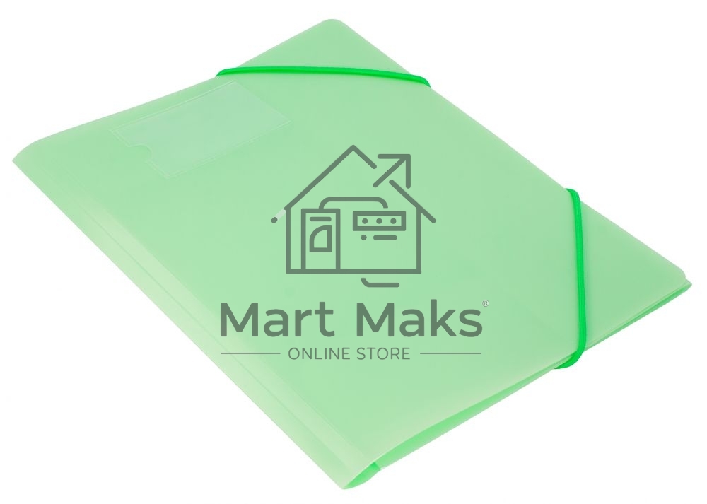 Папка на резинке Бюрократ Gems GEMPR05GRN A4, пластик, корешок 30мм, 0.5мм, зеленый турмалин карман для визитки