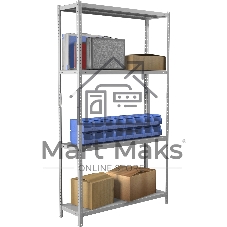Металлические стеллажи Стеллаж MS 200KD/100x30/4 (Размеры внешние (ВхШхГ) 2000х1000х300 мм, 4 полки, с разборной стойкой)