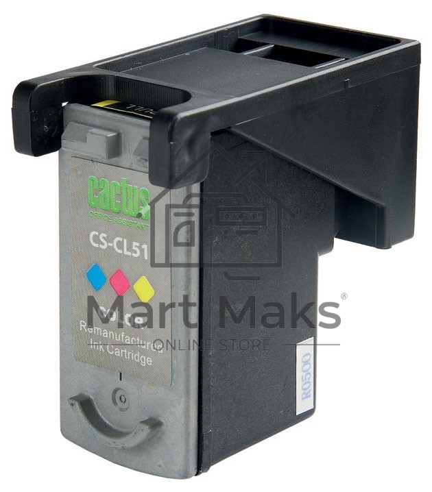 Картридж струйный Cactus CS-CL51 многоцветный (18 мл.) для Canon Pixma MP150/MP160/MP170/MP180/MP450/MP460/iP2200/iP6210/iP6220/iP6220D/iP6310/iP6310D/MX300/MX310