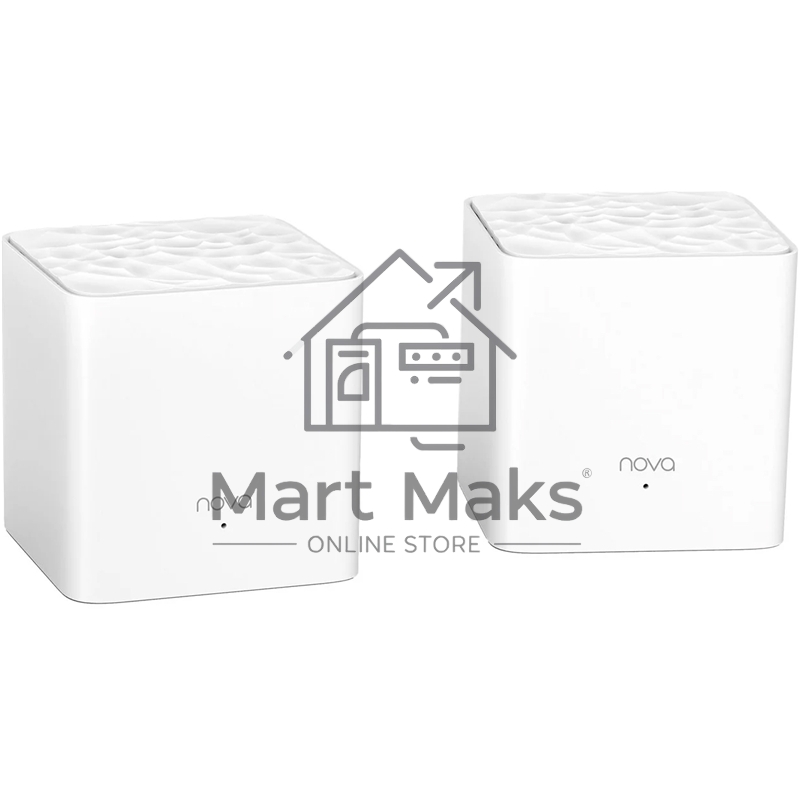 МаршрутизаторTenda nova MW3 (2 роутера) АС1200 Двухдиапазонная Wi-Fi Mesh система, 2 порта fast ethernet RJ45