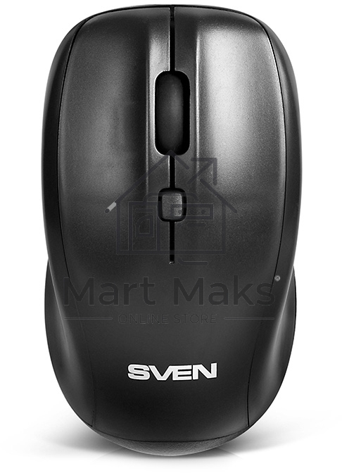 Мышь беспроводная SVEN RX-305 черный, 1600 dpi, радиоканал, USB, кнопки - 4
