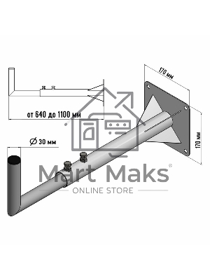 Кронштейн эфирный 60-110 см телескопический Rexant