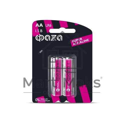Элемент питания алкалиновый LR 6 Super Alkaline BL-2 (уп.2шт) ФАZА 4897062858443, 1.5 В