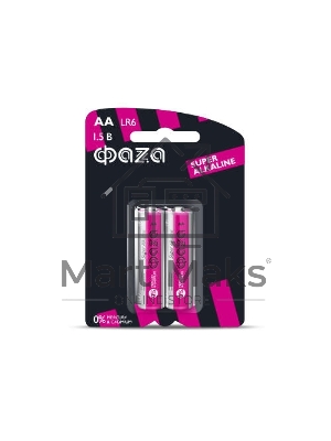 Элемент питания алкалиновый LR 6 Super Alkaline BL-2 (уп.2шт) ФАZА 4897062858443, 1.5 В