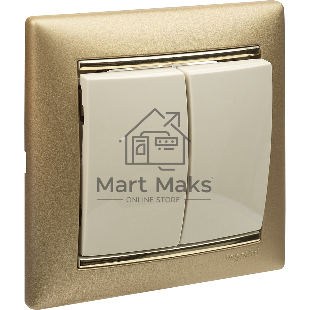 Электроустановочные изделия Legrand Legrand 774305 Выключатель Valena двухклавишный 10 AX(слоновая кость)