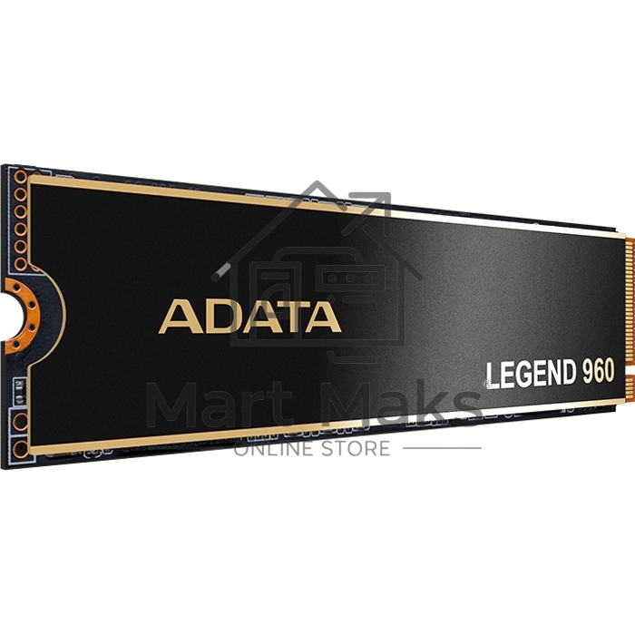 Накопитель SSD ADATA LEGEND 960, 1Tb, PCIe 4.0 x4, M.2 2280, NVMe, R/W 7400/6000, с радиатором