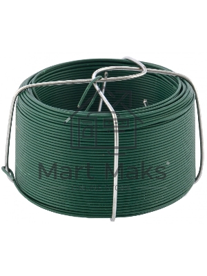 Проволока с ПВХ покрытием, зеленая 0,9 мм, длина 50 м Сибртех