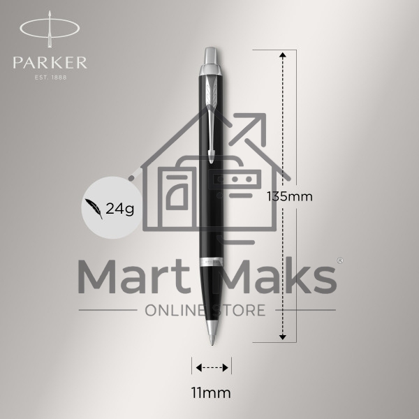 Набор ручек Parker IM Core FK221 (CW2093215) Black CT сталь нержавеющая, подарочная коробка ручка перьевая, ручка шариковая