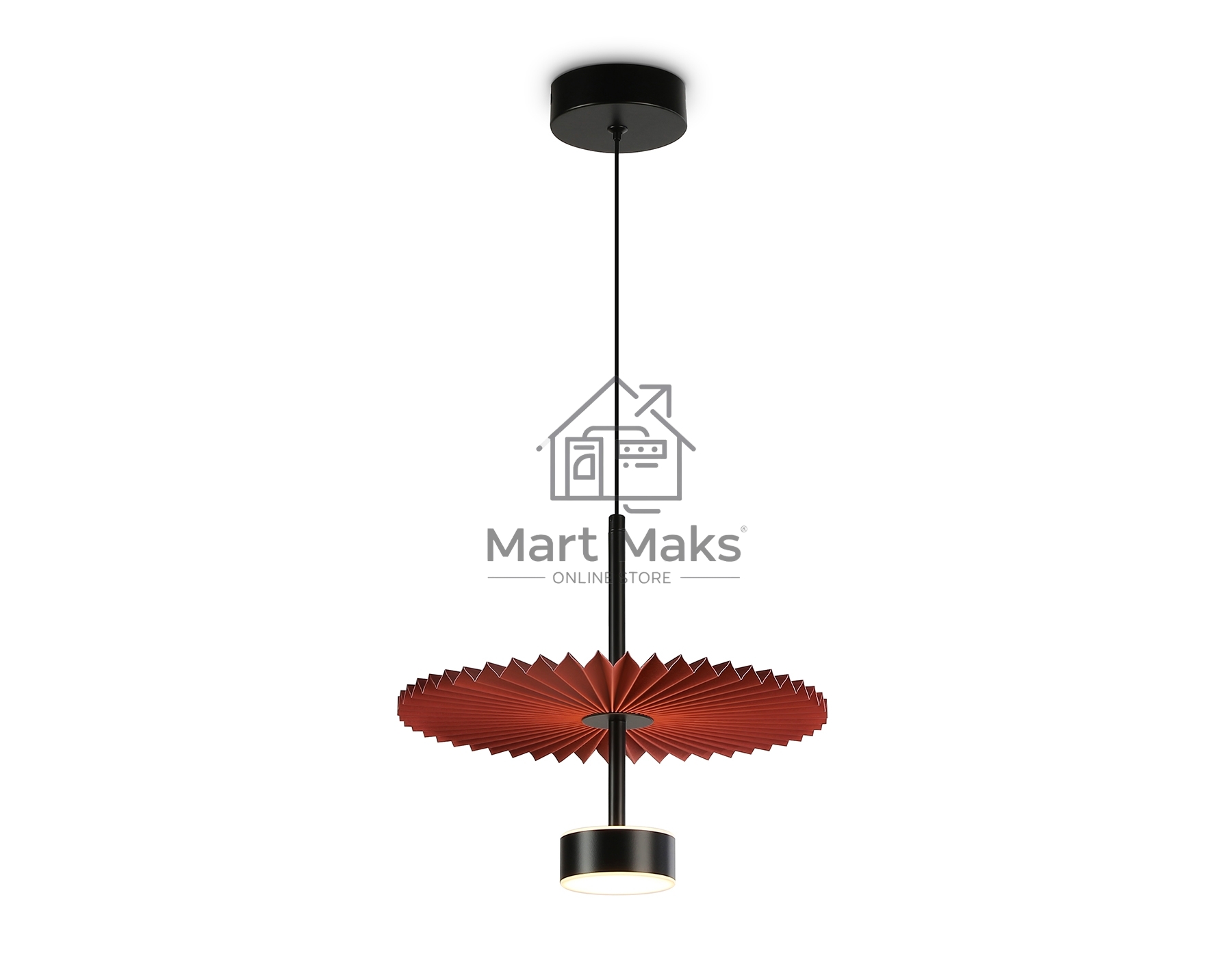 Светильник Ambrella light LH72613 BK/RD черный/красный 6W 3000K D300*260-1770