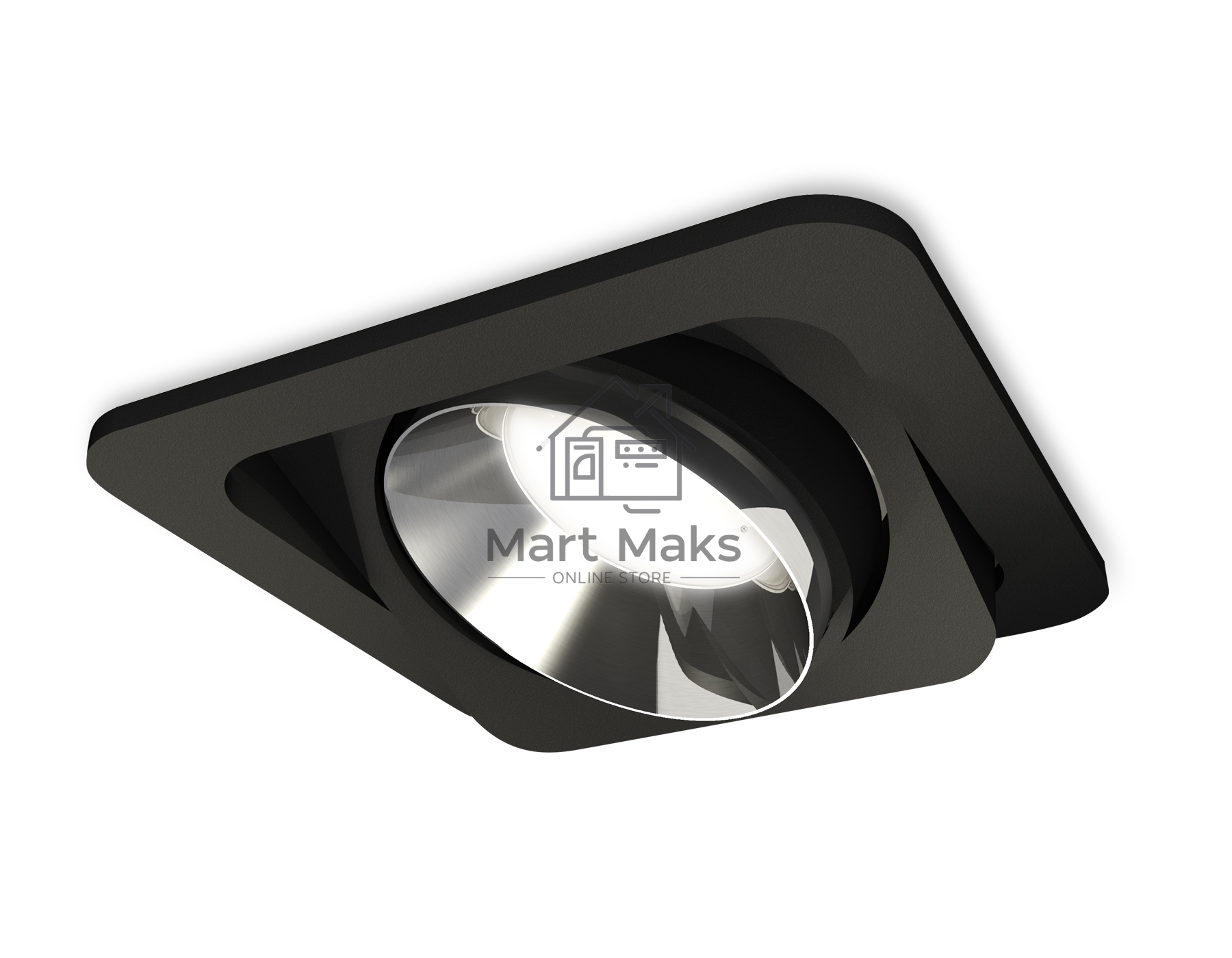Комплект встраиваемого поворотного светильника Ambrella light XC7659022 SBK/PSL черный песок/серебро полированное MR16 GU5.3 (C7659, N7032)