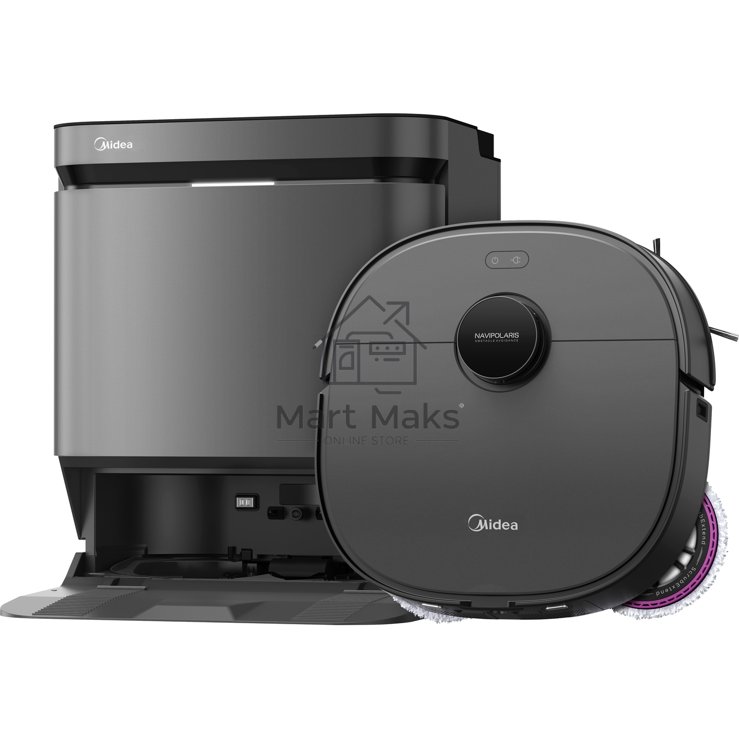 Робот-пылесос Midea VCR MV15ULTRABK черный, 5200 мАч Li-Ion, уборка сухая/влажная, пылесборник контейнер 0.2 л