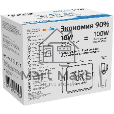 Прожектор светодиодный Gauss LED 10W 700lm IP65 6500К черный 1/60