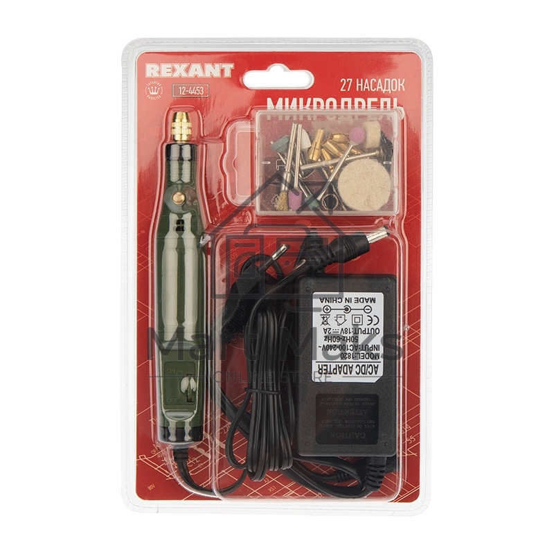 Дрель (гравер) Rexant 5000 - 18000 об/мин, 20 Вт, 26 насадок, блистер