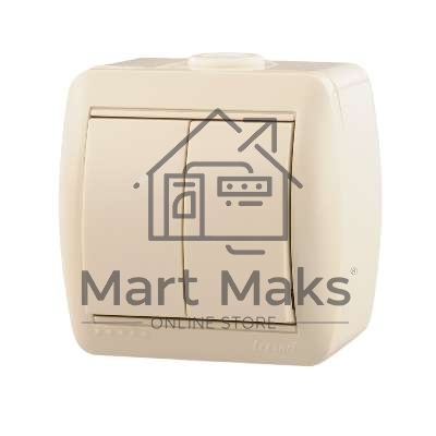 Выключатель 2-кл. ОП Ната 10А IP20 крем. LEZARD 710-0300-101