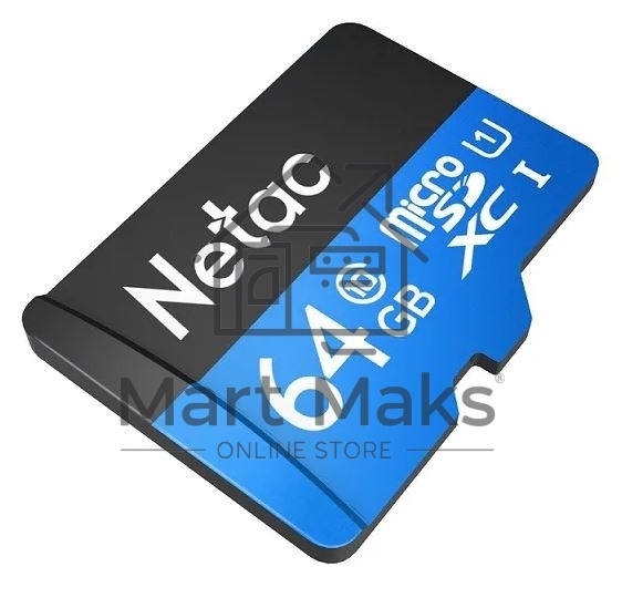 Флеш карта microSDHC 64GB Netac P500 <NT02P500STN-064G-R> (с SD адаптером) 80MB/s