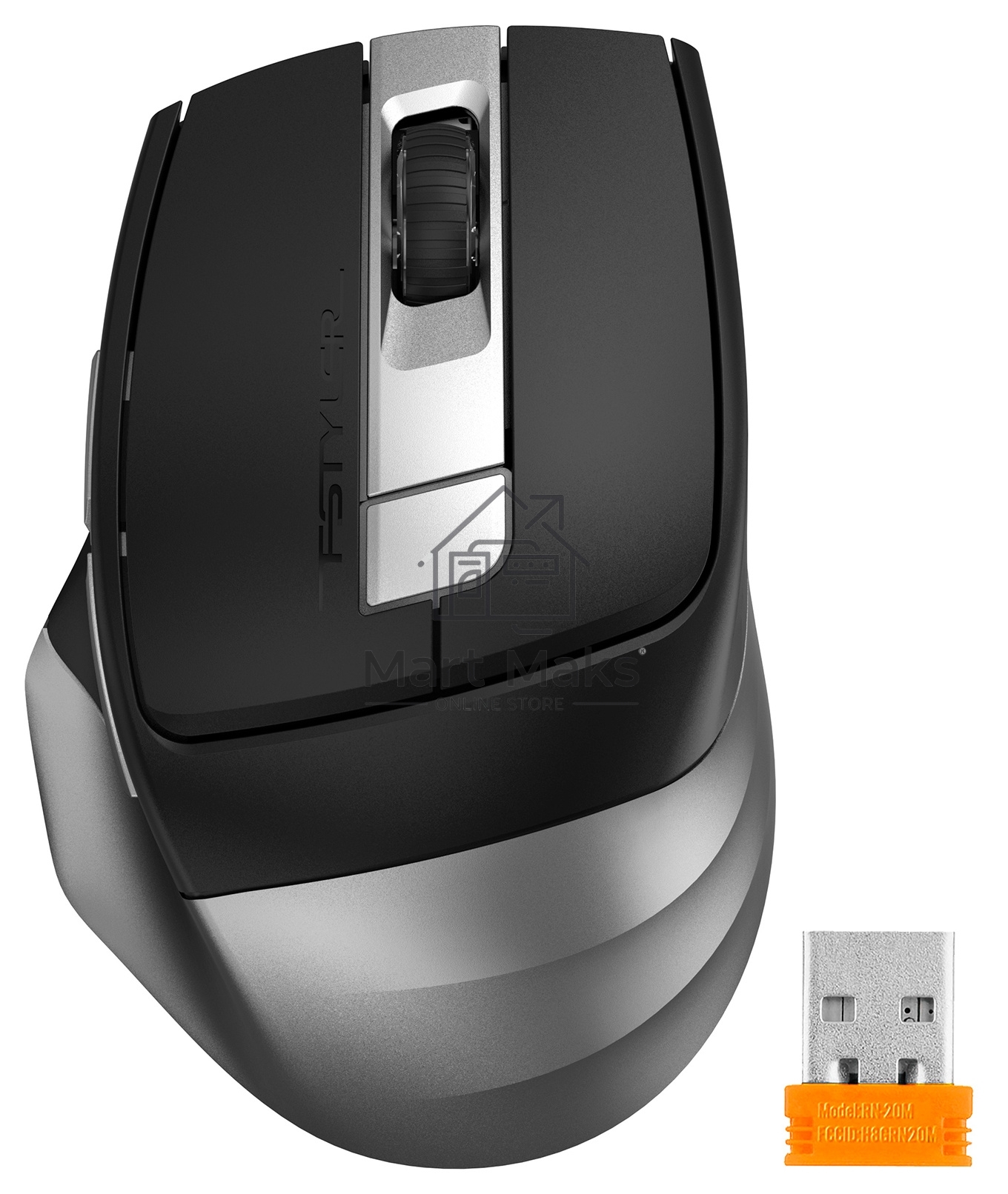 Мышь беспроводная A4Tech Fstyler FB35C серый/черный, 2000 dpi, радиоканал, Bluetooth, USB, кнопки - 6