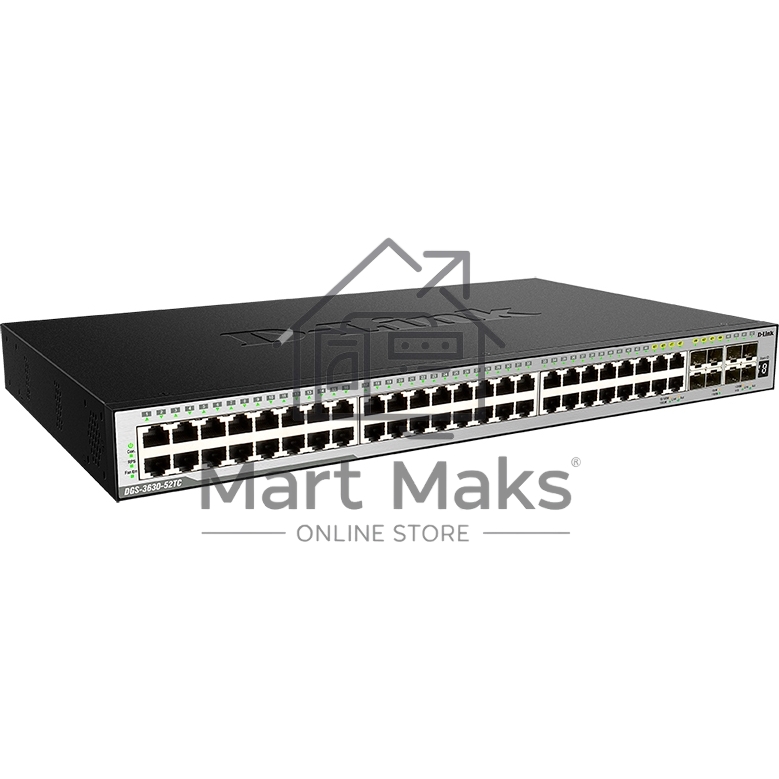 Коммутатор DGS-3630-52TC/A2ASI Управляемый L3 стекируемый коммутатор с 44 портами 10/100/1000Base-T, 4 комбо?портами 100/1000Base-T/SFP и 4 портами 10GBase-X SFP+