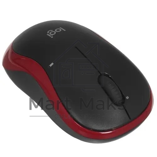 Мышь беспроводная Logitech M185, красный, 1000 dpi, радиоканал, USB, кнопки - 3