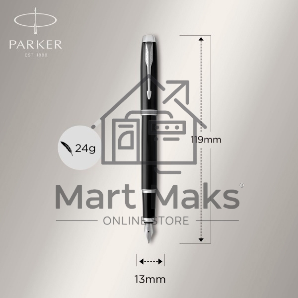 Набор ручек Parker IM Core FK221 (CW2093215) Black CT сталь нержавеющая, подарочная коробка ручка перьевая, ручка шариковая
