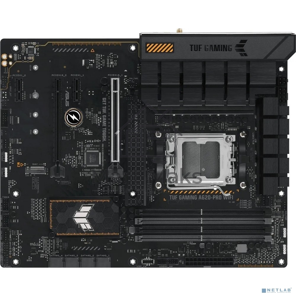 Материнская плата ASUS TUF GAMING A620-PRO WIFI, AM5, AMD A620, 4xDDR5, 4xSATA, 2xM.2, 1xPCI-E 4.0 x16, 1xPCI-E 3.0 x16, 2xPCI-E x1, 1xHDMI, 1xDP, 1x 2.5Gb LAN, 3xUSB-A 2.0, 2xUSB-A 3.2 Gen 2, 1xUSB-C 3.2 Gen 1, 5x3.5 мм, 7.1, ATX