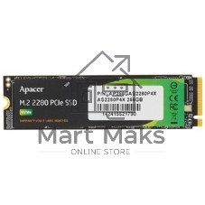 Накопитель SSD Apacer AS2280P4X, 256Gb, M.2 2280, PCIe 3.0 x4, NVMe, R/W 2100/1300