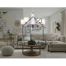Люстра Ambrella light LH56001/5 СH/FR хром/белый матовый E14*5 max 40W D640*1260