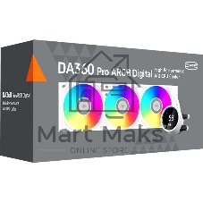 Система охлаждения Water Cooling System PCCooler DA360 Pro ARGb WH (300W, 360мм, белый, ARGb/Fans: 3x120мм, 75.8CFM, 33.7dBA, 2200RPM/Pump height 57мм, 28dBA, 3000RPM, Rad thickness 27мм/S: 1851, 1700, 1200, 20XX, 115X, AM5, AM4)