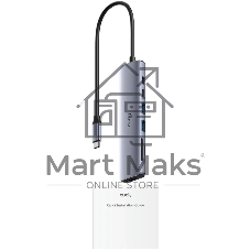 Концентратор USB CUDY UH407, USB Type-C, HDMI, microSD/SD, адаптер/USB Type-C