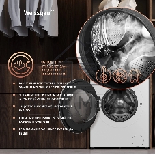Стиральная машина Weissgauff WMD 46148 DC загр.фронтальная макс.:8кг белый инвертор