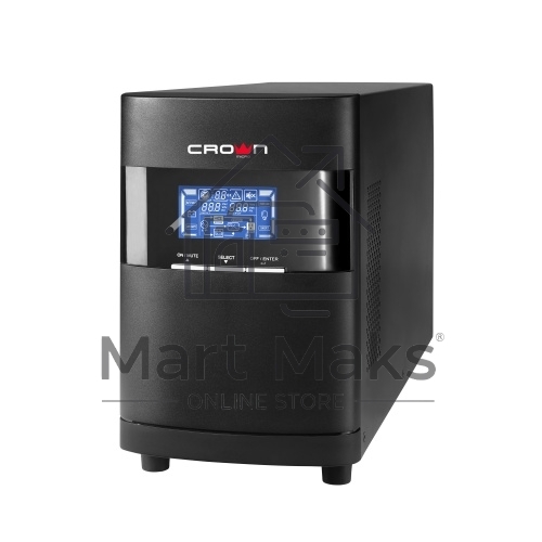 Источник бесперебойного питания CROWN On-Line CMUOA-350-1K EURO 1000VA/900W, корпус металл, TOWER, АКБ 3*12V/7AH, PF-0.9, AVR 110-300V, порт RJ-11/45+USB/RS-232, EPO, розетки 2*EURO, входной кабель 2 м, вентилятор охлаждения, автомат, слот для SNMP, порт 