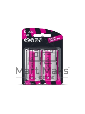 Элемент питания алкалиновый LR20 Super Alkaline BL-2 (уп.2шт) ФАZА 4897062858535, 1.5 В