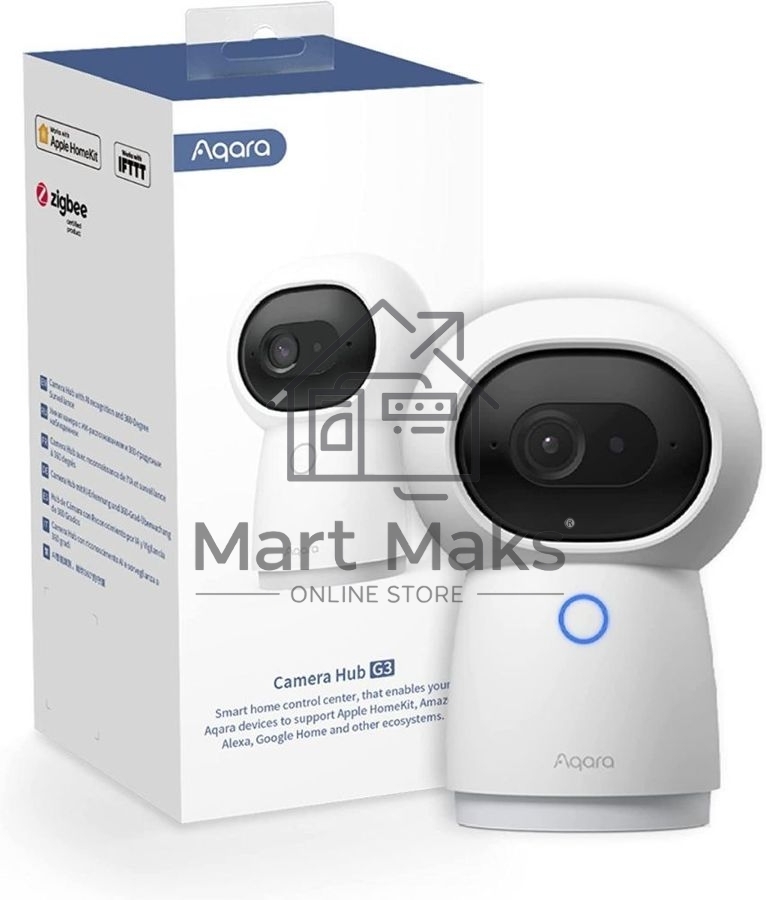 Камера AQARA Camera Hub G3/Камера+ управления/Управление жестами/Камера 360/2K 2304х1296p/Протокол связи:Zigbee/WiFi/Питание:USB-C/ Цвет белый CH-H03