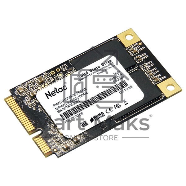 Накопитель SSD Netac N5M, 1000GB, mSATA, R/W 560/520