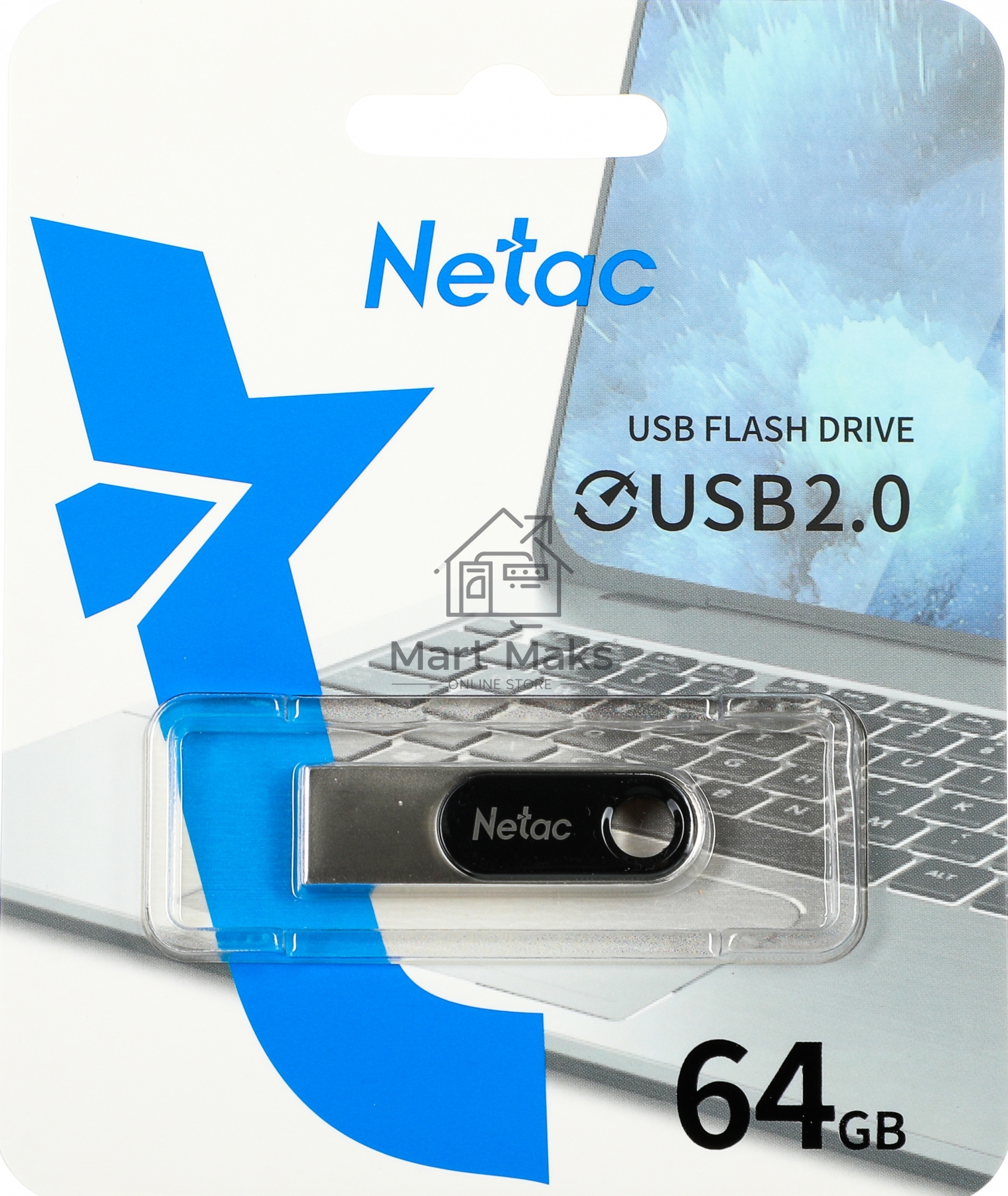 Флешка USB R/W R/W Netac U278 64Gb <NT03U278N-064G-20PN>, USB2.0, металлическая матовая