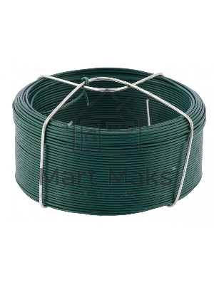 Проволока с ПВХ покрытием, зеленая 1,2 мм, длина 50 м Сибртех