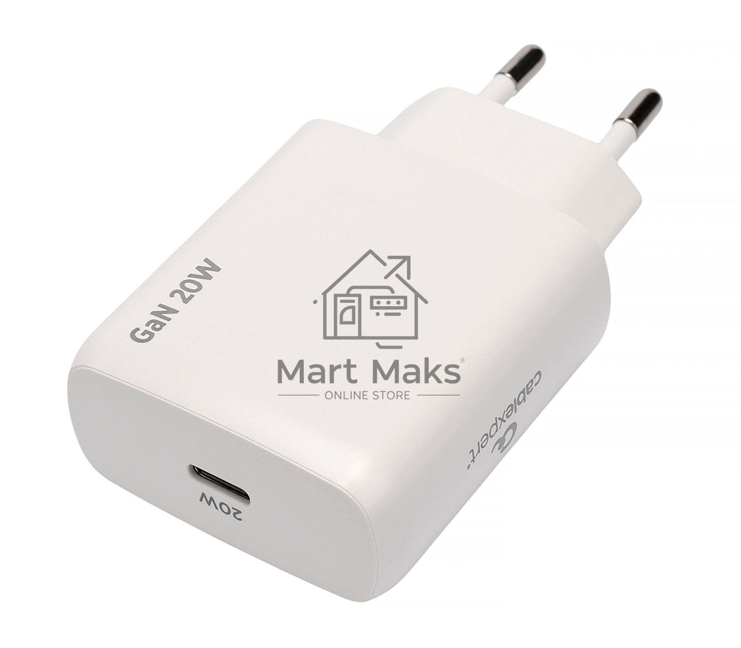 Зарядное устройство Cablexpert MP3A-PC-59, 20Вт GaN, 3А, QC4.0/PD, 1xType-C, белый, пакет