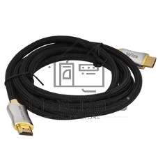Кабель HDMI Wize WAVC-HDMIRA-2M 2 м., v.2.0b, 19M/19M, 4K/60 Hz 4:4:4, 26 AWG, HDCP 1.4, HDCP 2.2, Ethernet, позол.угловой разъем, экран, черный, пакет
