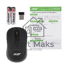 Мышь беспроводная Acer OMR133 черный, 1000 dpi, радиоканал, USB, кнопки - 3