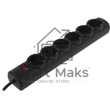 Сетевой фильтр Defender DFS 153 3 м, черный, 6 розеток