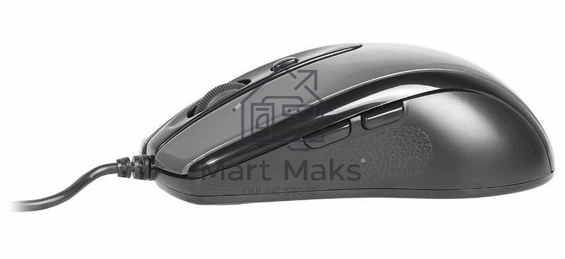 Мышь проводная A4Tech N-708X серый глянец/черный, 1600 dpi, USB, кнопки - 6