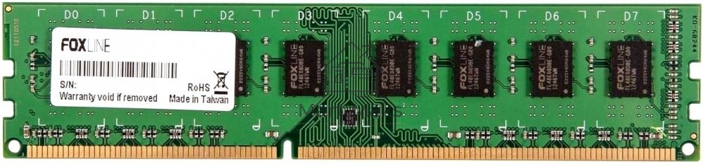 Оперативная память Foxline, DDR3, 4GB (1x4 GB), 1333 MHz, CL9, DIMM