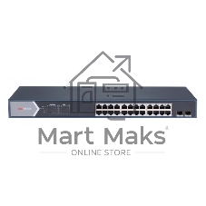 Коммутатор Hikvision DS-3E1526P-SI, 24×1 Гбит/с PoE+ + 2×1 Гбит/с SFP, настраиваемый