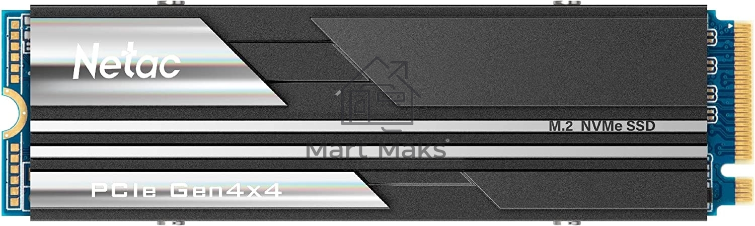 Накопитель SSD Netac NV5000, 500GB, M.2 2280, PCIe 4.0 x4, NVMe, R/W 5000/2500, с радиатором