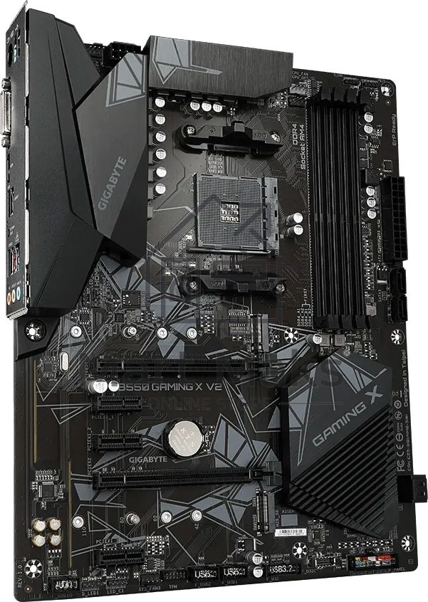 Материнская плата Gigabyte B550 GAMING X V2, AM4, AMD B550, 4xDDR4, 4xSATA, 2xM.2, 1xPCI-E 4.0 x16, 1xPCI-E 3.0 x2, 1xHDMI, 1xDVI-D, 1x 1Gb LAN, 1xUSB 3.2 Gen 2, 3xUSB 3.2 Gen 1, 2xUSB 2.0, 3x3.5 мм, 7.1, Standard-ATX
