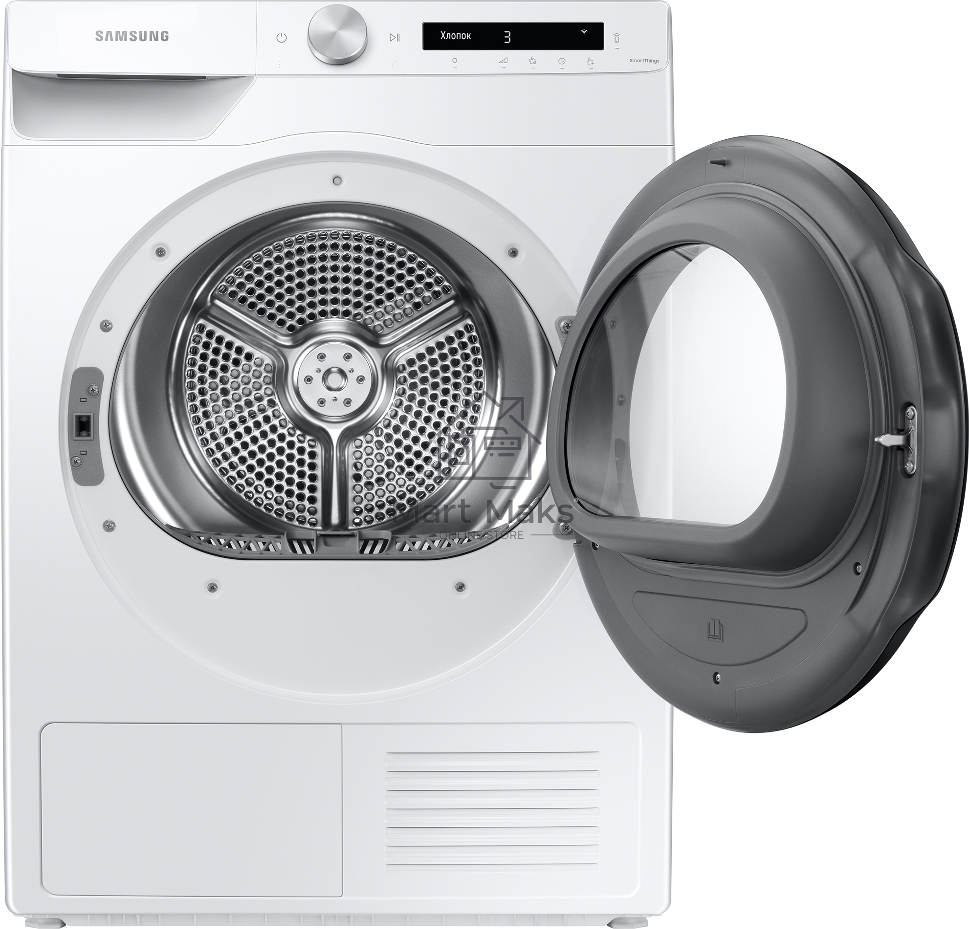 Сушильная машина Samsung DV90T5240AW/LP белый, 9 кг, сушка - тепловой насос, программ - 14, 60 x 85 x 65 см
