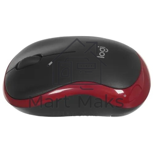 Мышь беспроводная Logitech M185, красный, 1000 dpi, радиоканал, USB, кнопки - 3
