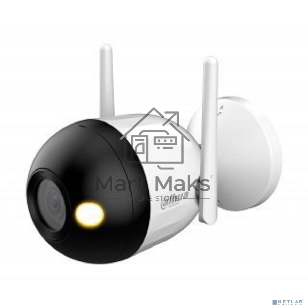 Уличная цилиндрическая IP-видеокамера DAHUA DH-IPC-F2CP-PV-0280B Smart Dual Light 2Мп, 1/3” CMOS, объектив 2.8мм, видеоаналитика, ИК 30м, LED 30м, микрофон, динамик, Wi-Fi 2.4ГГц, IP67, металл пластик