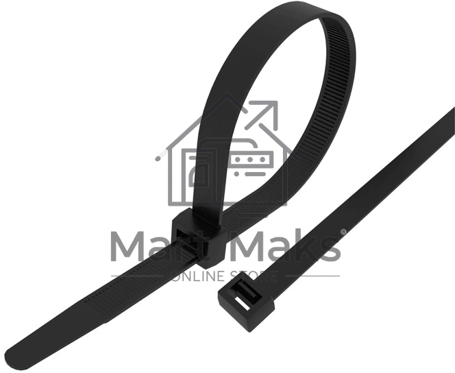 Хомут-стяжка кабельная нейлоновая Rexant 300 x4,8 мм, черная, упаковка 100 шт.