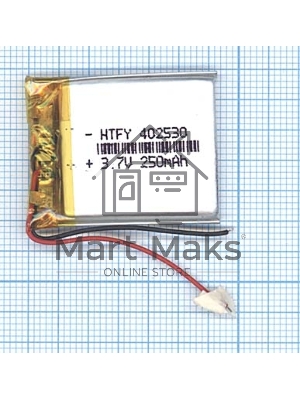 Аккумулятор Li-Pol (батарея) 4*25*30мм 2pin 3.7V/250mAh