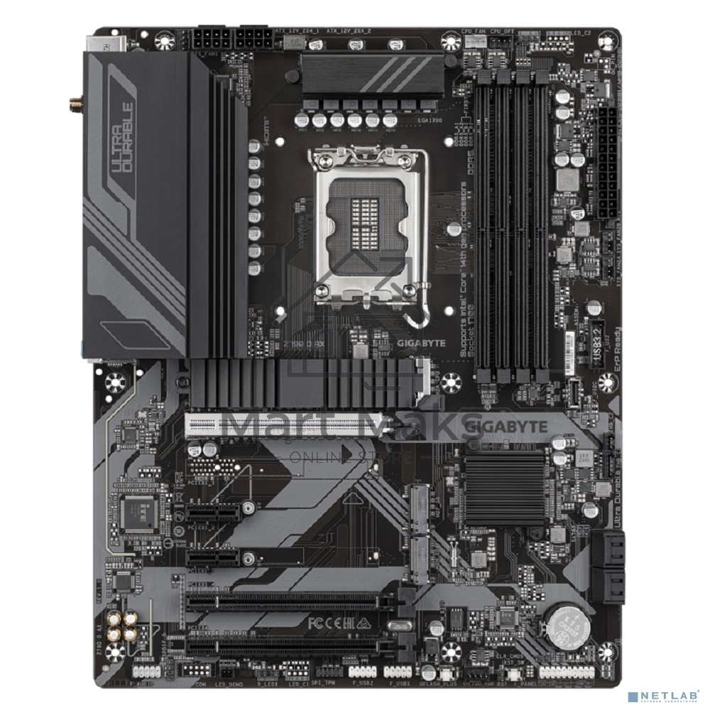 Материнская плата Gigabyte Z790 D AX, LGA 1700, Intel Z790, 4xDDR5, 4xSATA, 3xM.2, 1xPCI-E 5.0 x16, 1xPCI-E 4.0 x4, 2xPCI-E 3.0 x1, 1xHDMI, 1xDP, 1x 2.5Gb LAN, 4xUSB-A 3.2 Gen 1, 1xUSB-A 3.2 Gen 2, 2xUSB-A 2.0, 1xUSB-C 3.2 Gen 2, 3x3.5 мм, 7.1, ATX